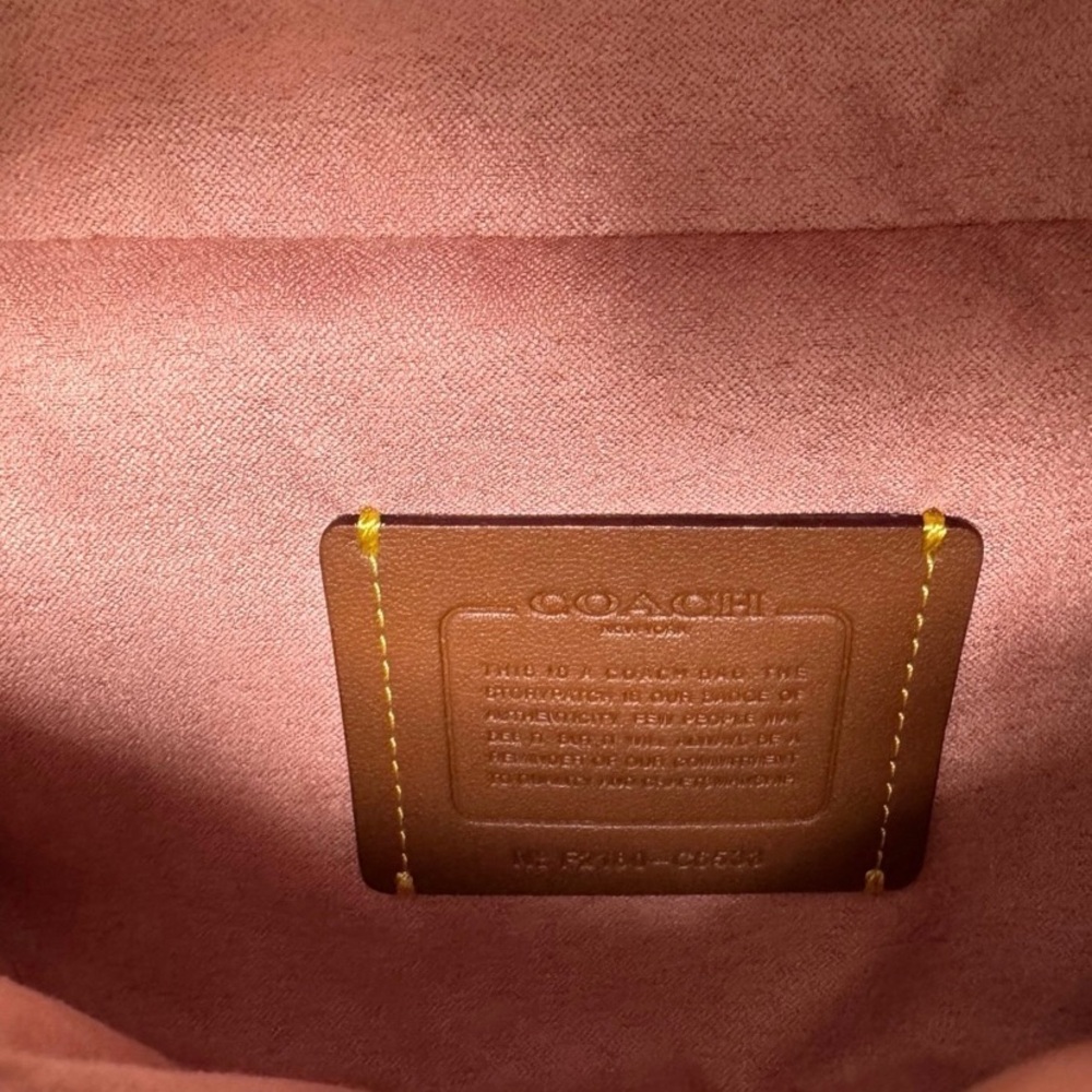 NWOT Coach Leather Belt Bag Salmon Pink With Gold Chain - Picture 4 of 4